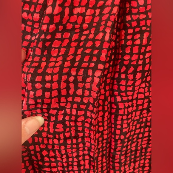 Vintage Nieman Marcus red and black 3 piece 100% silk skirt set | 4 - Picture 4 of 16